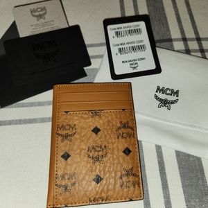 Authentic MCM card case, Tan